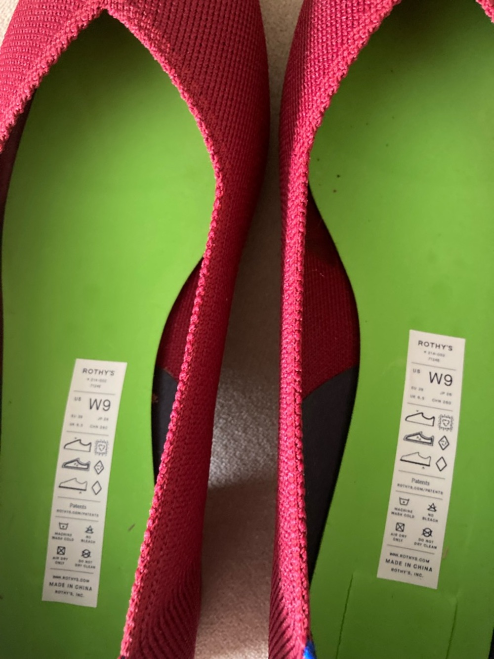 Rothy's Women’s Red Low Block Heel Size 9 W - Picture 3 of 10